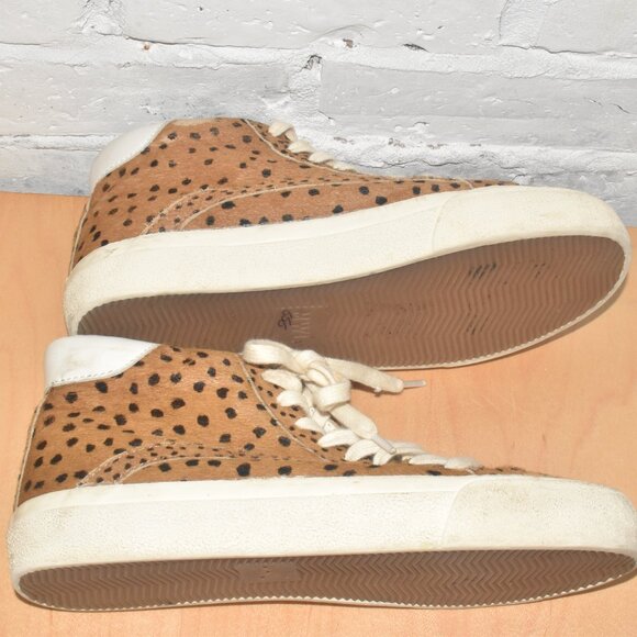 MADEWELL Calf Hair Leopard Print Sneakers Size 6! - Picture 3 of 5